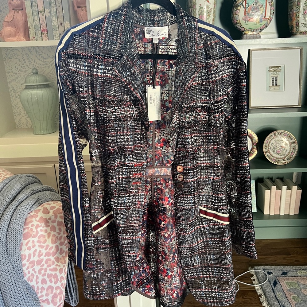 Byron Lars In Earnest Glen Plaid Lace Blazer 10
